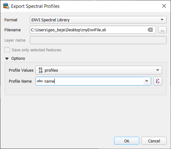 Export as ENVI files
