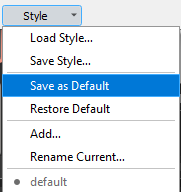 Save as Default context menu