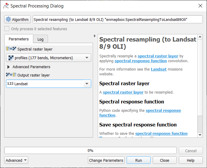 Spectral Processing Dialog